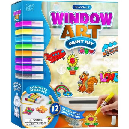 Window Art Suncatcher Painting Kit for Kids - Arts and Crafts for Girls & Boys Ages 6-12 - Craft Kits Art Set - Indoor Sun Catcher Paint Kits - Craft Gift Ideas for Kids Activities Age 4 5 6 7 8