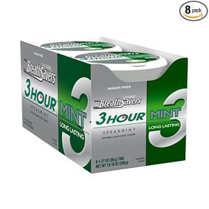 BREATH SAVERS 3-Hour Spearmint Sugar Free Mints, Made with Neutrazin, 1.27 oz Tins (8 Count)